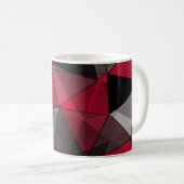 Mug Abstrait, noir et rouge, triangle, géométrique, no (Devant droit)
