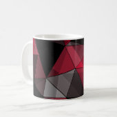 Mug Abstrait, noir et rouge, triangle, géométrique, no (Devant gauche)