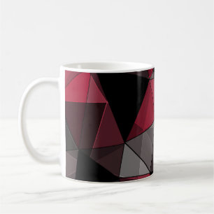 Mug Abstrait, noir et rouge, triangle, géométrique, no