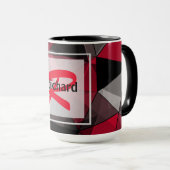 Mug Abstrait, noir et rouge, triangle, géométrique, no (Devant droit)