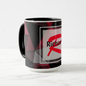 Mug Abstrait, noir et rouge, triangle, géométrique, no (Devant gauche)