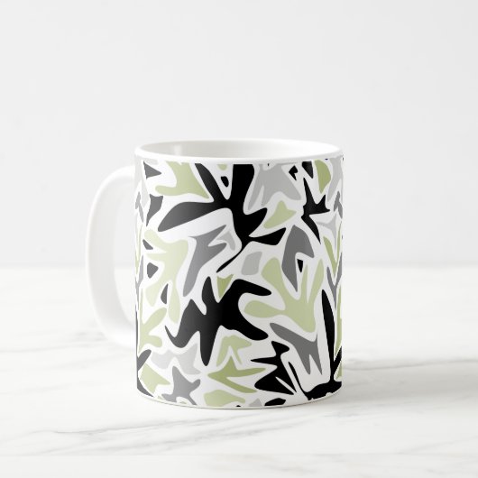 Mug Abstrait, Noir et Vert, Jeunesse, Moderne, Créatif (Devant gauche)