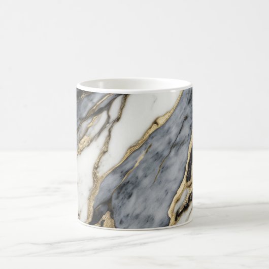 Mug Abstrait noir gris blanc marbre or (Centre)