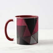 Mug Abstrait Noir, rouge, gris géométrique. (Gauche)