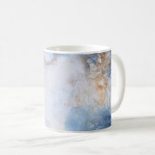 Mug Abstrait Nuages Texturés Bleu et Sable (Devant droit)