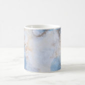 Mug Abstrait Nuages Texturés Bleu et Sable (Centre)