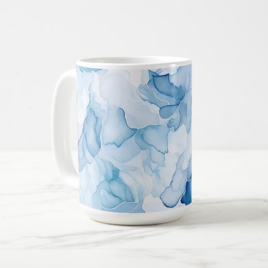 Mug Abstrait Nuances Bleues (Devant gauche)