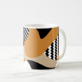 Mug Abstrait ondulé : motif noir vintage (Devant droit)