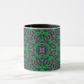 Mug Abstrait ornemental rayé vert foncé folklorique (Centre)