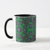 Mug Abstrait ornemental rayé vert foncé folklorique (Gauche)