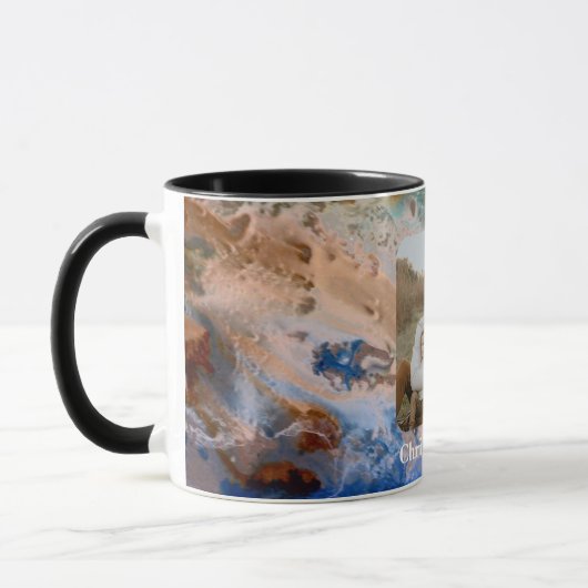Mug Abstrait plage de sable motif motif en mousse d'ea (Gauche)