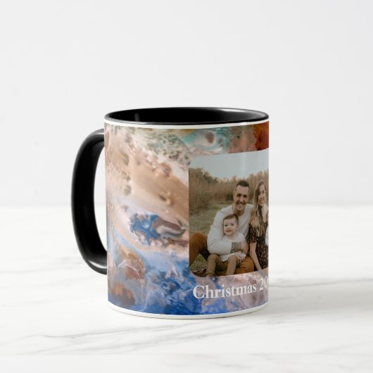 Mug Abstrait plage de sable motif motif en mousse d'ea (Devant gauche)