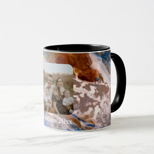 Mug Abstrait plage de sable motif motif en mousse d'ea (Devant droit)