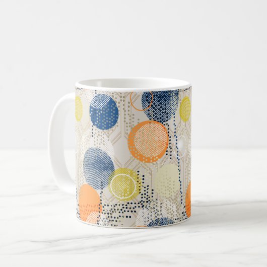 Mug Abstrait point de polka coloré (Devant gauche)