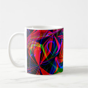 Mug Abstrait Psychédélique Coloré Rouge