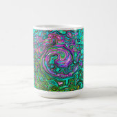 Mug Abstrait Rétro Liquide Tourbillon Groovy Aigue-Mar (Centre)