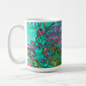 Mug Abstrait Rétro Liquide Tourbillon Groovy Aigue-Mar (Gauche)