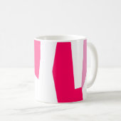 Mug abstrait rose et blanc (Devant droit)