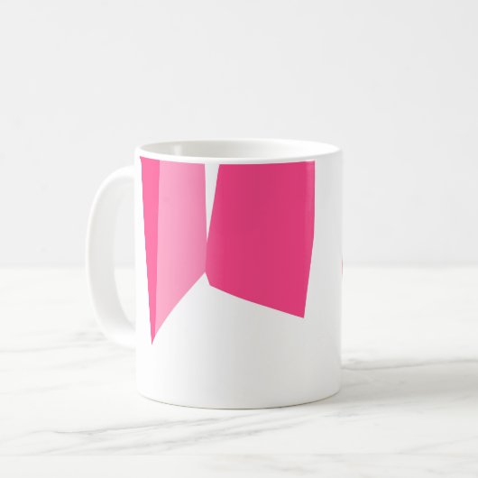 Mug abstrait rose et blanc (Devant gauche)
