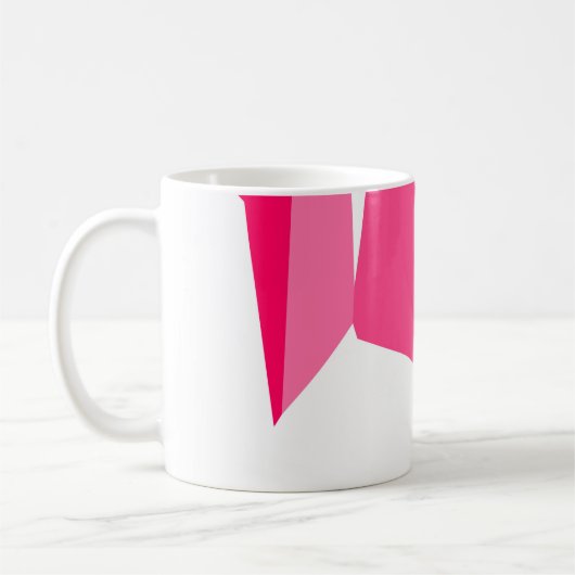 Mug abstrait rose et blanc (Gauche)