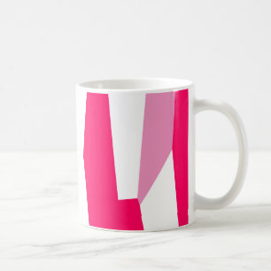 Mug abstrait rose et blanc 
