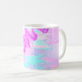 Mug Abstrait rose et bleu ondulé (Devant droit)