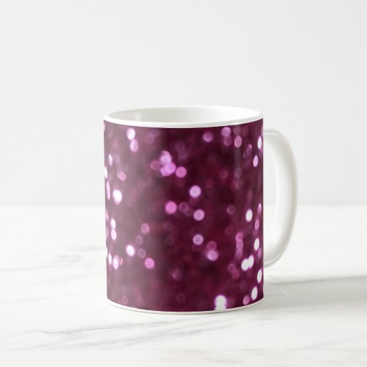 Mug Abstrait rose, lumières déconcentrées bokeh. (Devant droit)