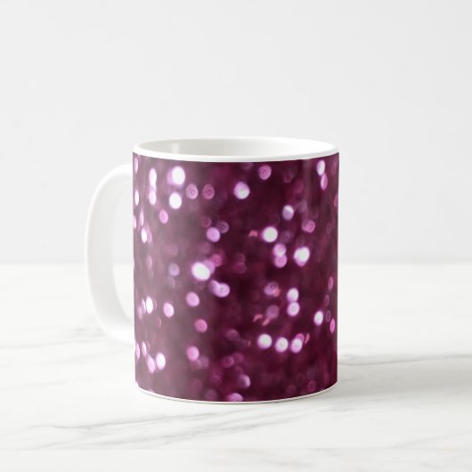 Mug Abstrait rose, lumières déconcentrées bokeh. (Devant gauche)