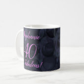 Mug Abstrait rose noir 40 et fabuleux anniversaire (Devant gauche)