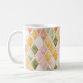 Mug Abstrait Rose Pêche Orange Vert Jaune Rose Tendue (Gauche)