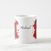 Mug Abstrait rouge de chien de Boston Terrier (Centre)