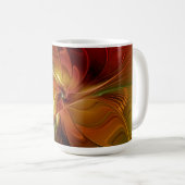 Mug Abstrait Rouge Orange Brown Vert Fractal Art Flowe (Devant droit)