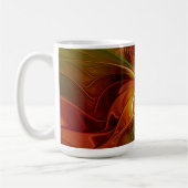 Mug Abstrait Rouge Orange Brown Vert Fractal Art Flowe (Gauche)