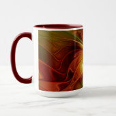 Mug Abstrait Rouge Orange Brown Vert Fractal Art Flowe (Gauche)