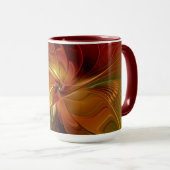 Mug Abstrait Rouge Orange Brown Vert Fractal Art Flowe (Devant droit)