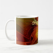 Mug Abstrait Rouge Orange Brown Vert Fractal Art Flowe (Gauche)