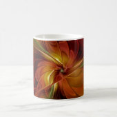 Mug Abstrait Rouge Orange Brown Vert Fractal Art Flowe (Centre)