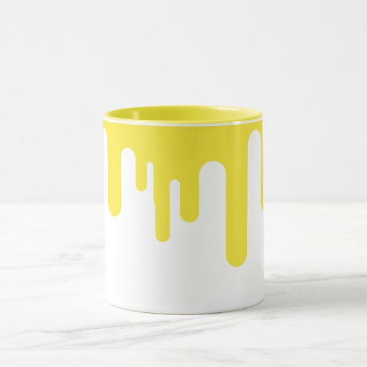 Mug Abstrait simple à goutte jaune (Centre)