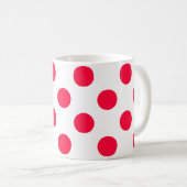 Mug Abstrait simple élégant rouge pois blancs cercle (Devant droit)