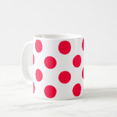 Mug Abstrait simple élégant rouge pois blancs cercle (Devant gauche)