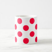 Mug Abstrait simple élégant rouge pois blancs cercle (Centre)