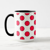 Mug Abstrait simple style rouge blanc pois circl (Gauche)