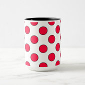 Mug Abstrait simple style rouge blanc pois circl (Centre)