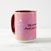 Mug Abstrait stylisé rose/orange (Devant gauche)