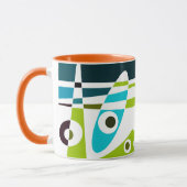 Mug Abstrait Surf Olive Blue Turquoise Planner (Gauche)