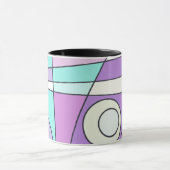 Mug Abstrait Surf Pastel Turquoise Lilac (Centre)