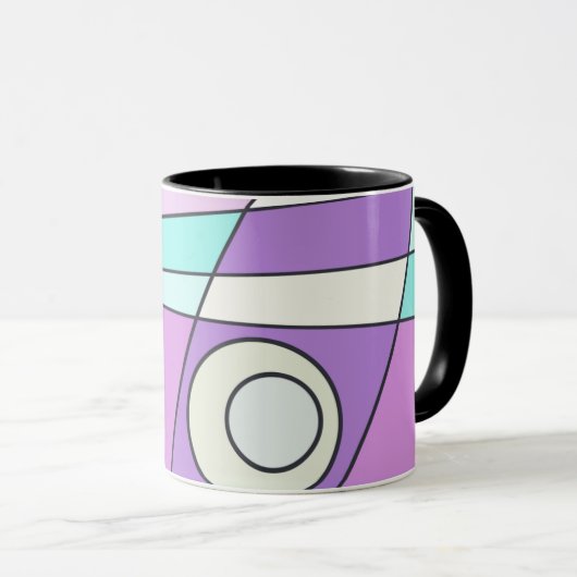 Mug Abstrait Surf Pastel Turquoise Lilac (Devant droit)