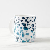 Mug Abstrait Terrazzo Mosaic Marine et Motif bleu clai (Devant gauche)