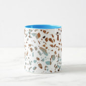 Mug Abstrait Terrazzo Mosaic rouille Brown & Motif ble (Centre)