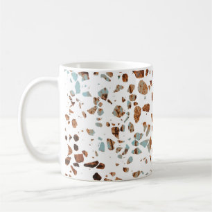 Mug Abstrait Terrazzo Mosaic rouille Brown & Motif ble